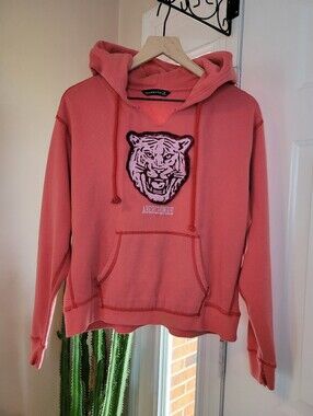 Vintage‎ Abercrombie & Fitch Pink Embroidered Tiger Graphic Hoodie, Size  Medium